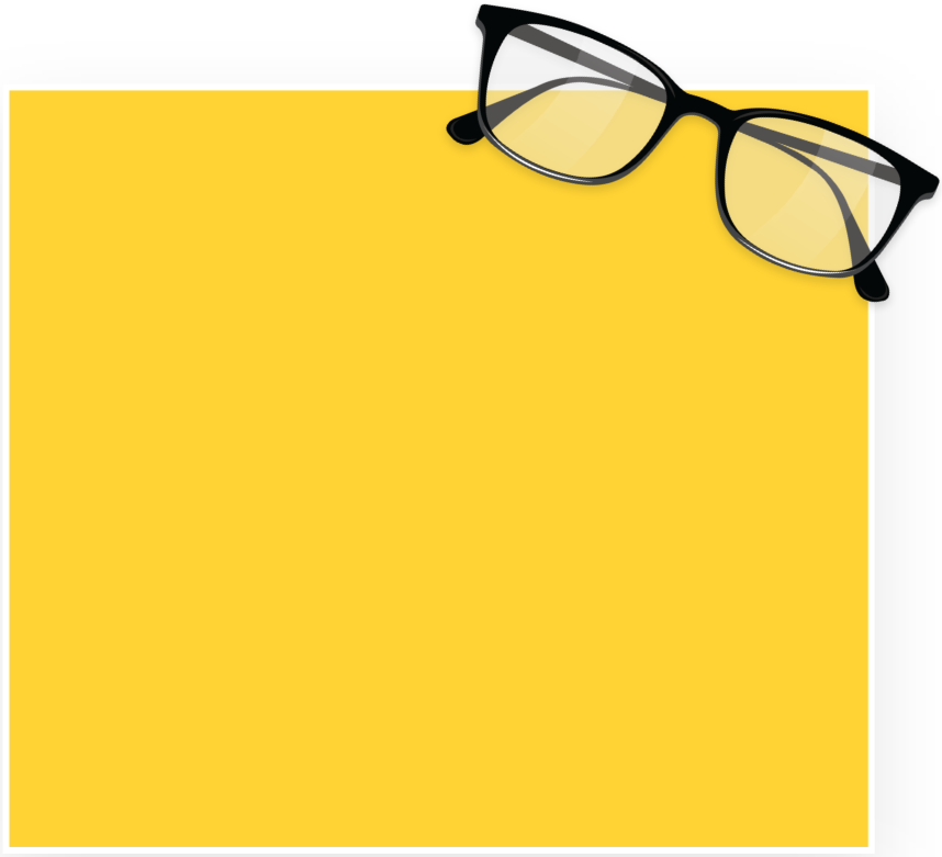 Eye Glasses With Yellow Background Square