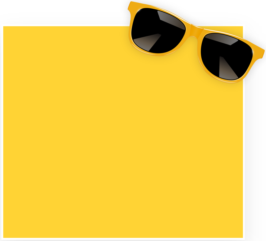 Eye Sun Glasses With Yellow Background Square