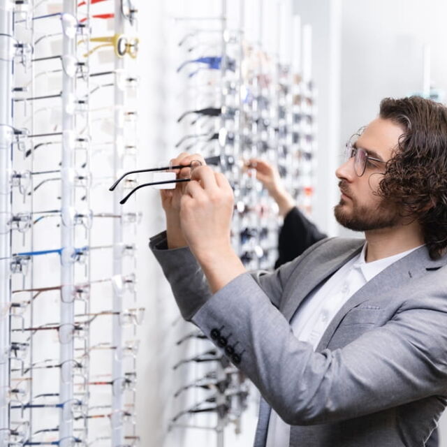 Man Selecting Eyewear